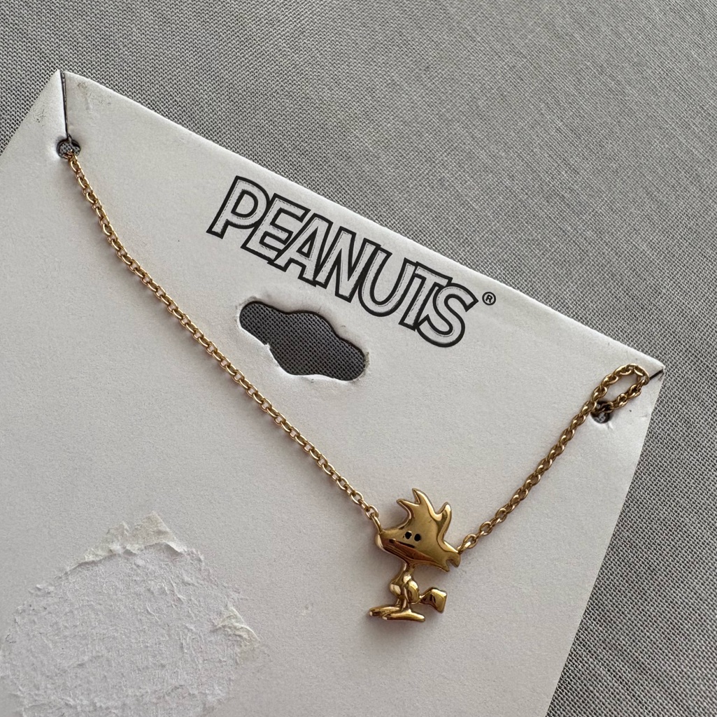 Unwritten Peanuts Woodstock Sterling Silver Necklace Snoopy Earrings Gold Tone 59$